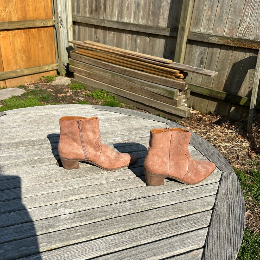 Lucky Brand Womens GODDIY Brown Suede Zipper Ankle Boots‎ Boots size 8.5
